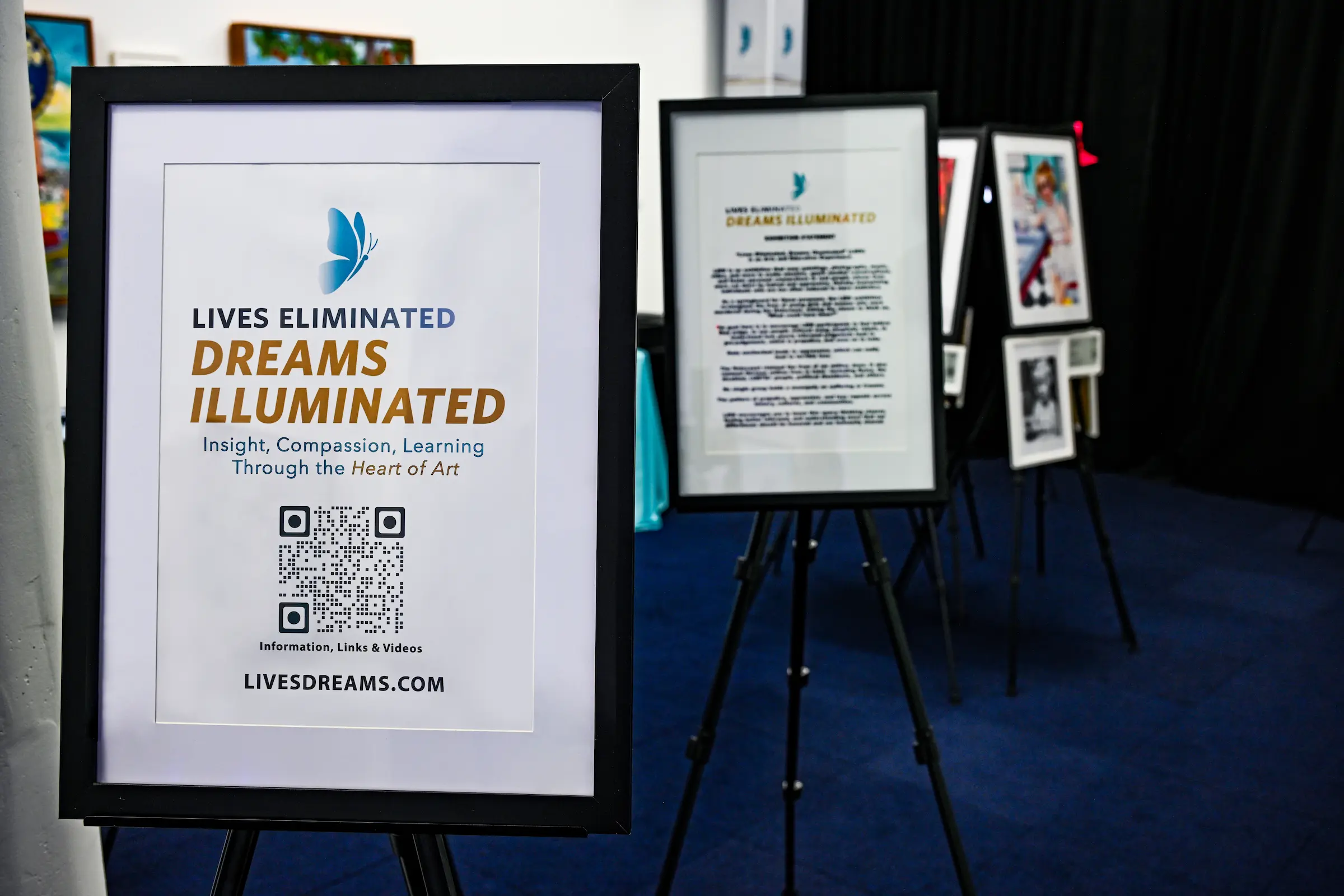 LEDI in a Box portable case with art displays